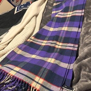Gap Plaid Purple and Blue Scarf